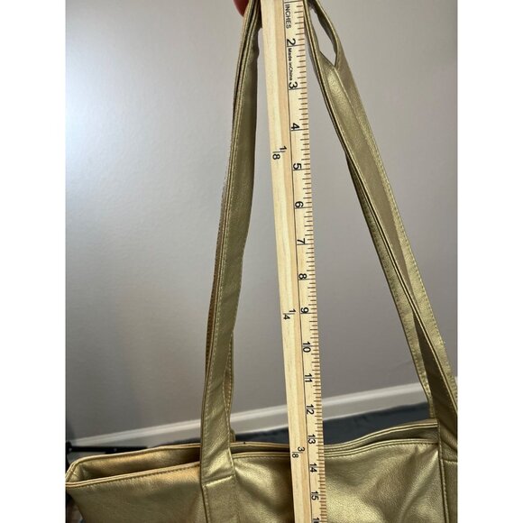 Gold Tone Large Satchel Bag - Picture 9 of 16